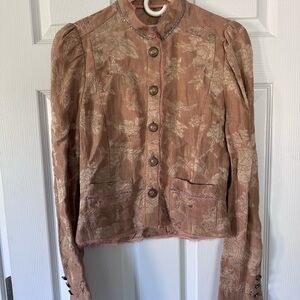Zara Beige Floral Suit Jacket
